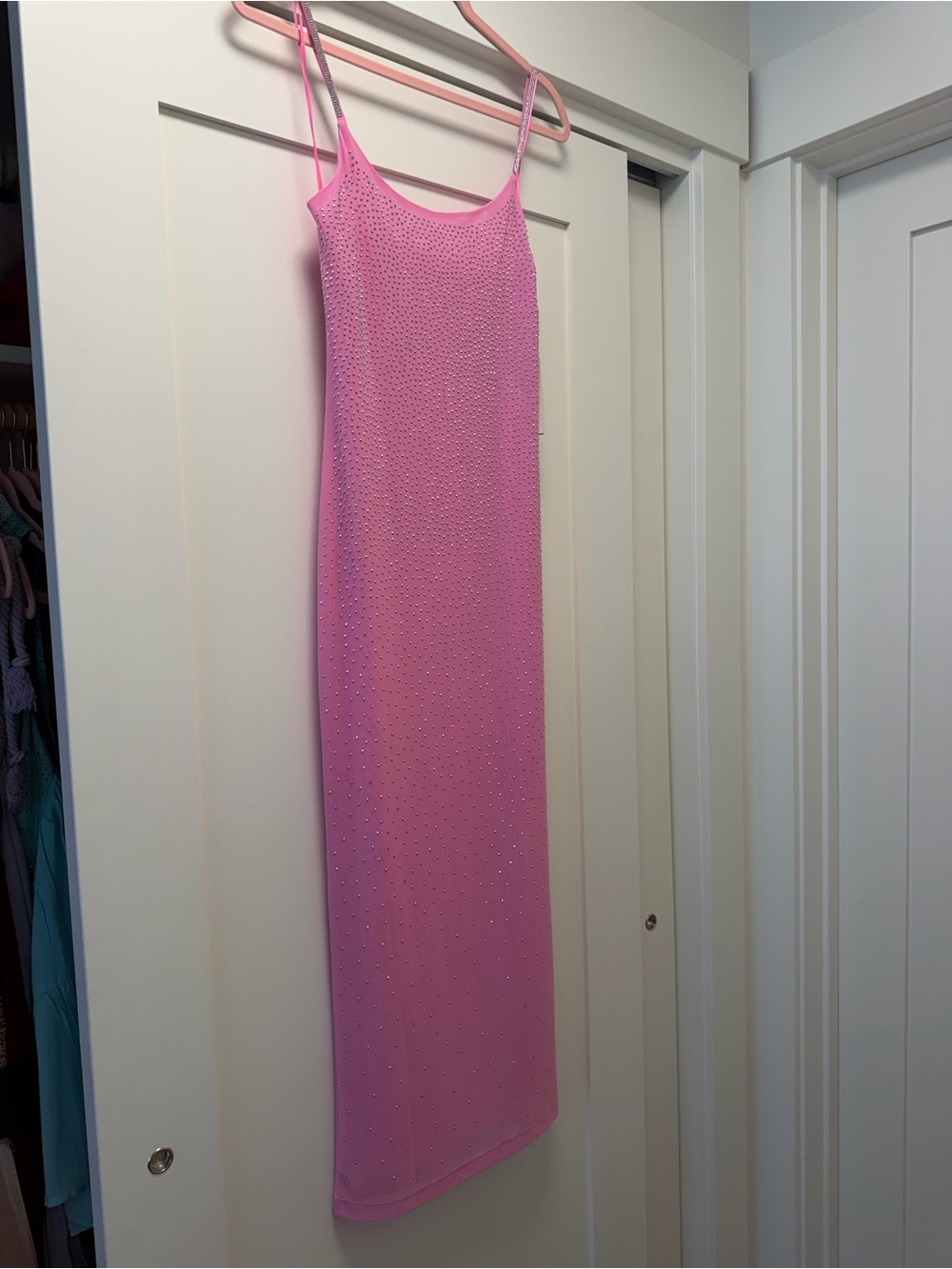 iris Pink Rhinestone-Embellished Dress